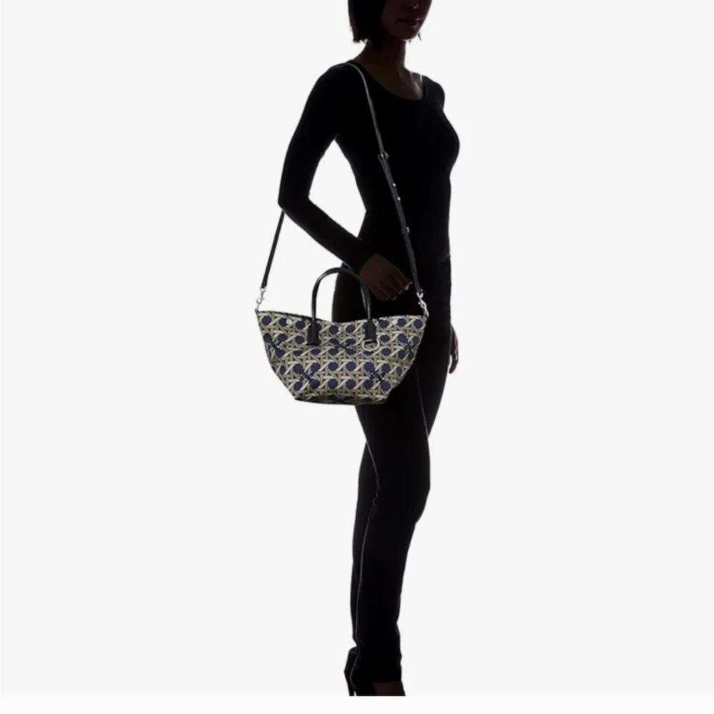 Tory Burch Blue and Cream Tote Bag, NWT